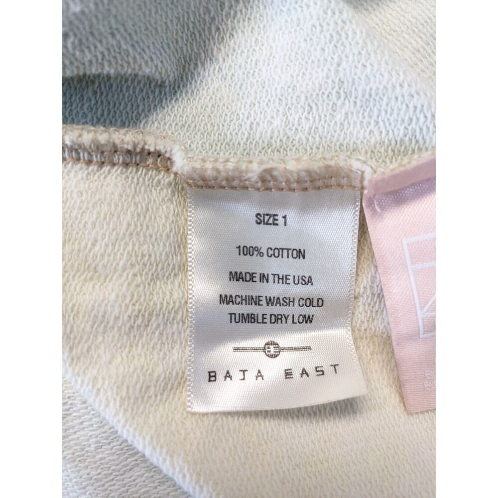 Baja East Size 1 Tie Dye Hoodie Pullover Green Yellow 100% Cotton Long Sleeves - Picture 9 of 10